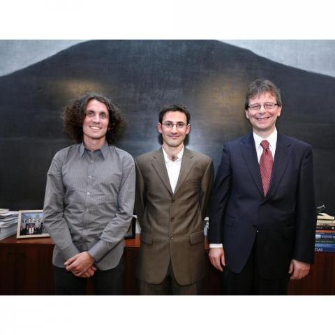 Jocelyn Chanussot, prófessor við INP í Grenoble, Mathieu Fauvel, Jón Atli Benediktsson, prófessor við rafmagns- og tölvuverkfræðiskor verkfræðideildar Háskóla Íslands